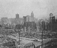 San Francisco lies in rubble following the 1906 earthquake