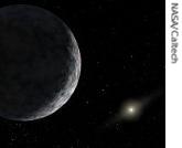 Artist's image of UB313 -- nicknamed Xena -- looking back toward the Sun